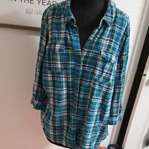 St. John's Bay Multicolor Plaid Shirt